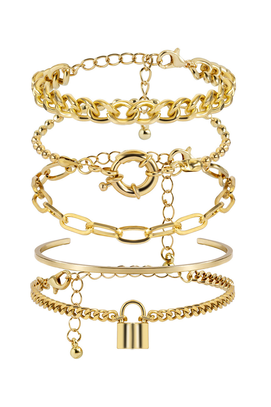 BRACELET SET WITH GOLD CLASP