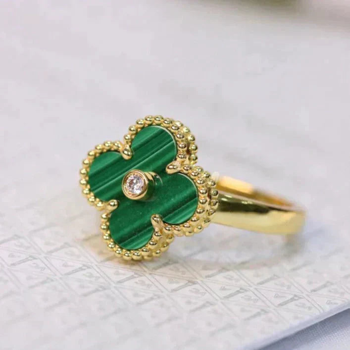 CLOVER RING DELUXE | GREEN - GOLD
