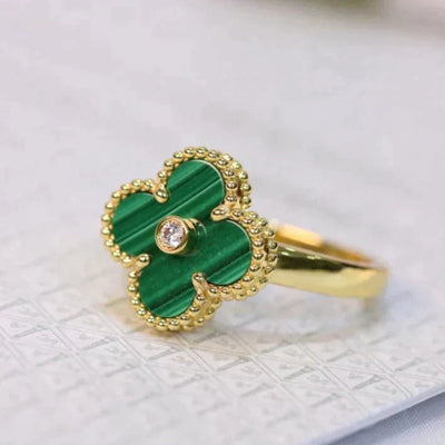 CLOVER RING DELUXE | GREEN - GOLD
