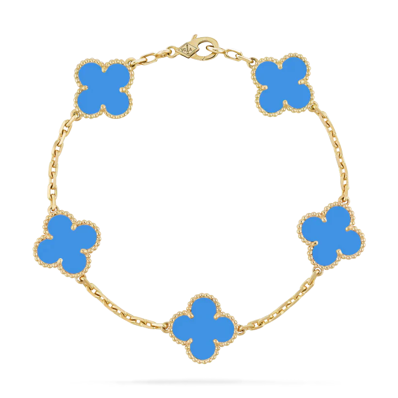 CLOVER BRACELET | BLUE - GOLD