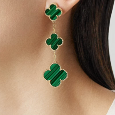 CLOVER EARRINGS | GREEN - GOLD