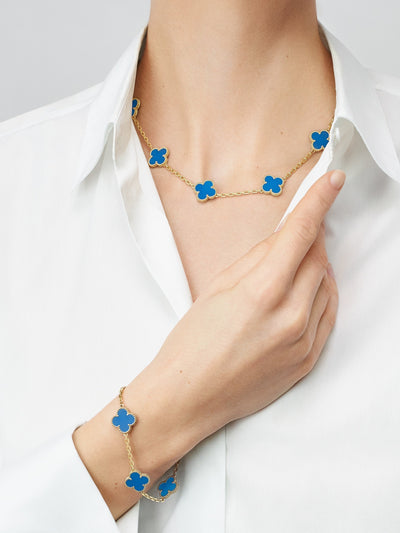 CLOVER NECKLACE 10 MOTIFS | BLUE