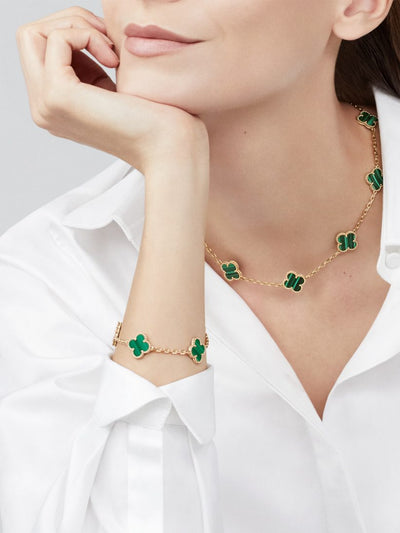 CLOVER NECKLACE 10 MOTIFS | GREEN - GOLD