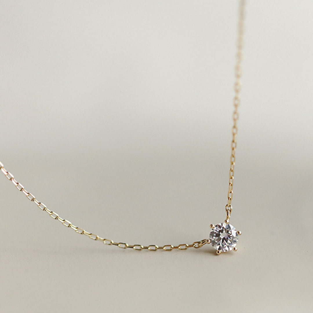 SOLITAIRE NECKLACE PLATED | GOLD