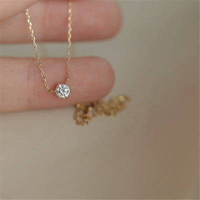 SOLITAIRE NECKLACE PLATED | GOLD