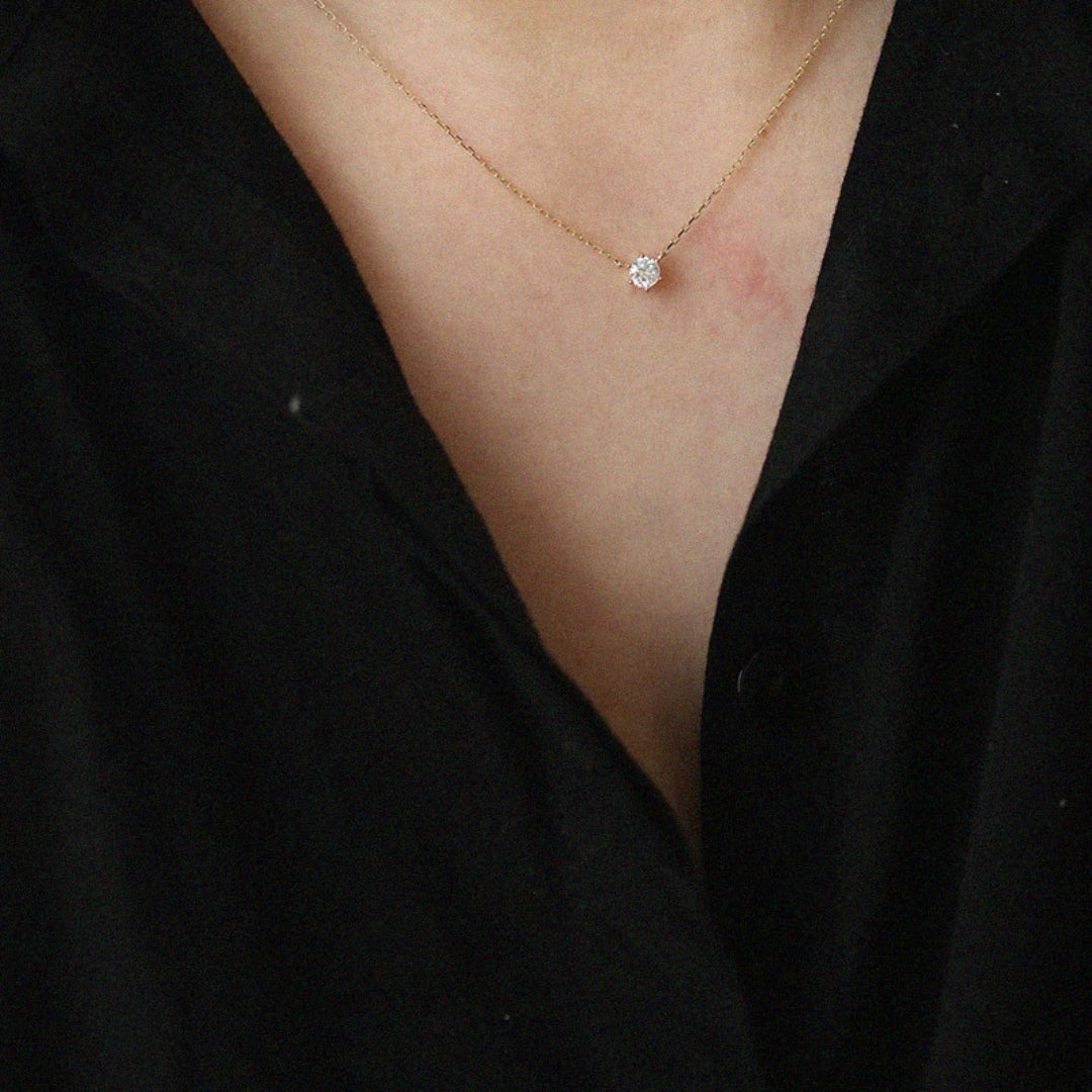 SOLITAIRE NECKLACE PLATED | GOLD