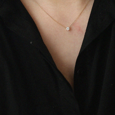 SOLITAIRE NECKLACE PLATED | GOLD
