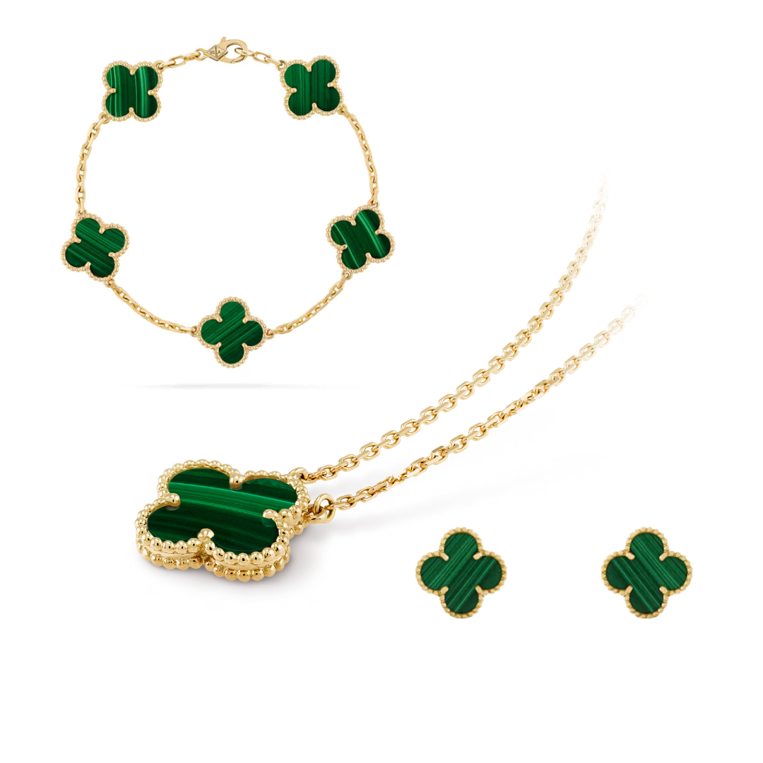LUXE CLOVER SET | GOLD - GREEN