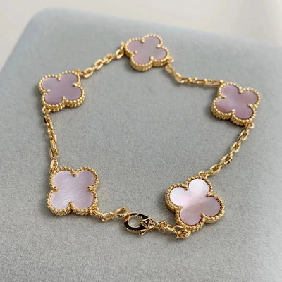 CLOVER BRACELET | PINK - GOLD