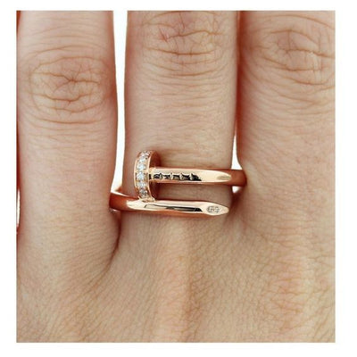 NAIL RING DIAMOND | ROSE GOLD