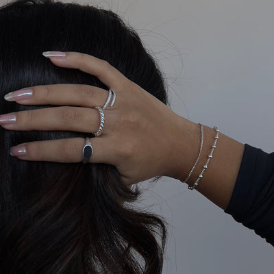 ETERNITY RING WITH DIAMONDS | SILVER