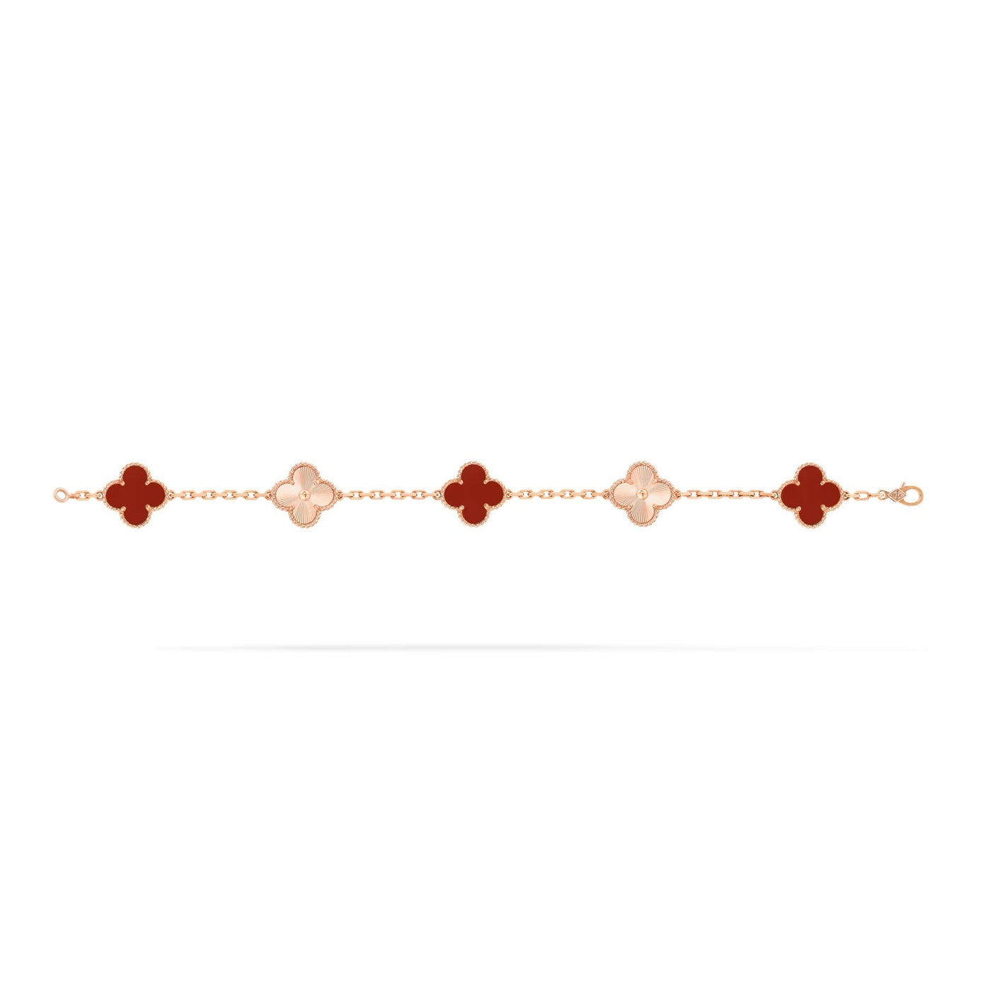 CLOVER BRACELET LUXE | RED - ROSE GOLD