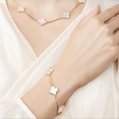CLOVER BRACELET | WHITE - GOLD