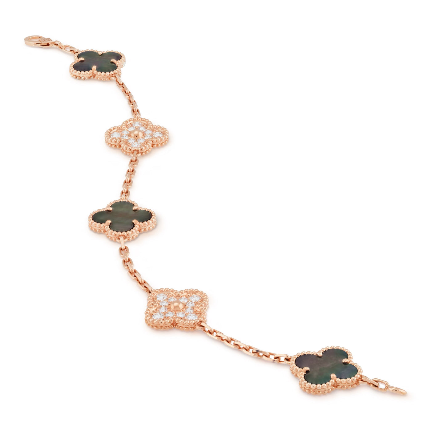 CLOVER DELUXE BRACELET | ROSE GOLD - BROWN