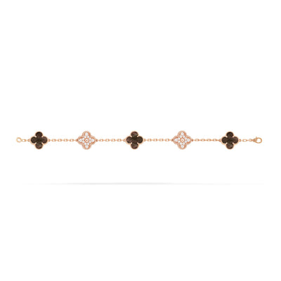 CLOVER DELUXE BRACELET | ROSE GOLD - BROWN