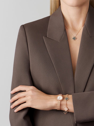 CLOVER DELUXE BRACELET | ROSE GOLD - BROWN