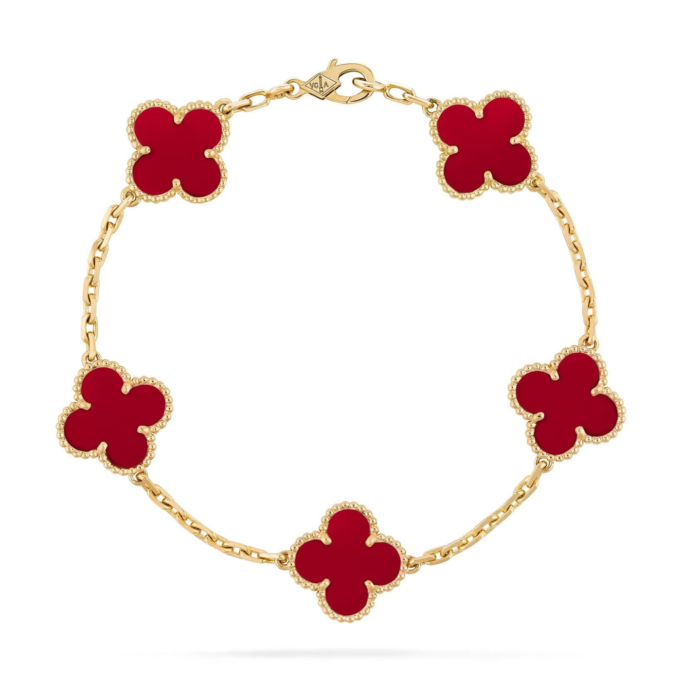 CLOVER BRACELET | RED - GOLD