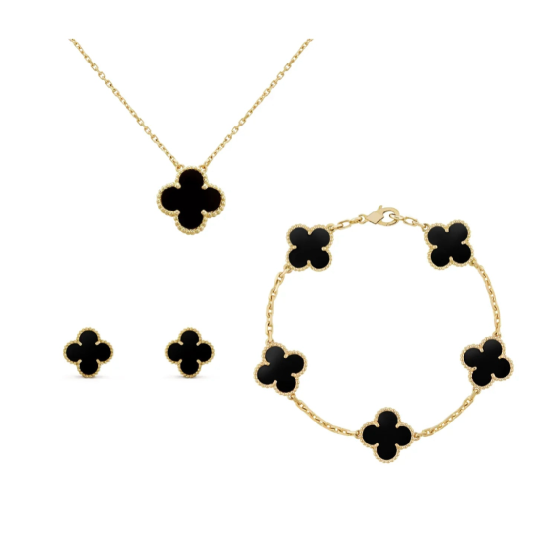 LUXE CLOVER SET | WHITE - GOLD