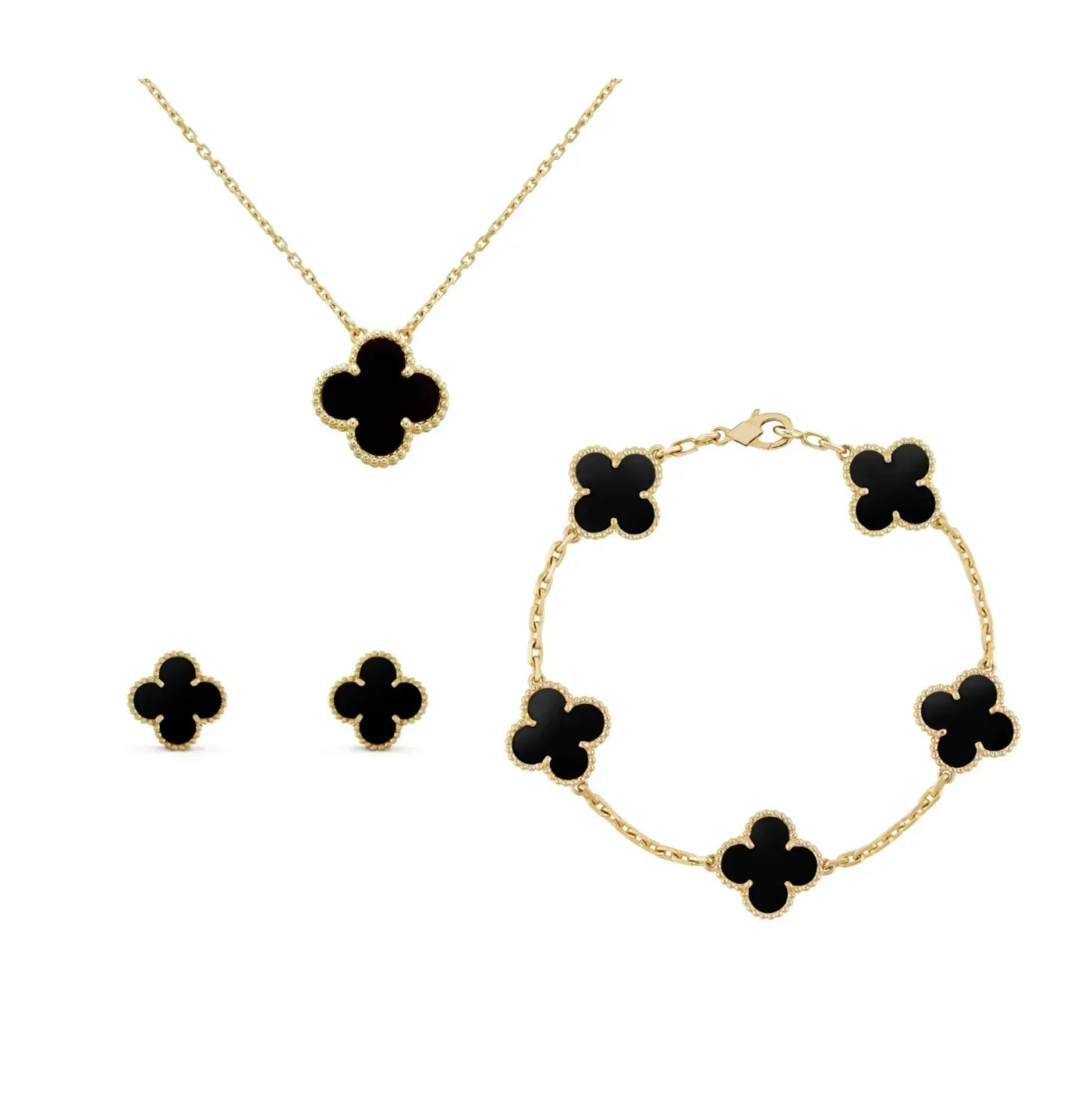 LUXE CLOVER SET | GOLD - BLACK