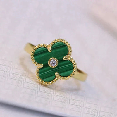 CLOVER RING DELUXE | GREEN - GOLD