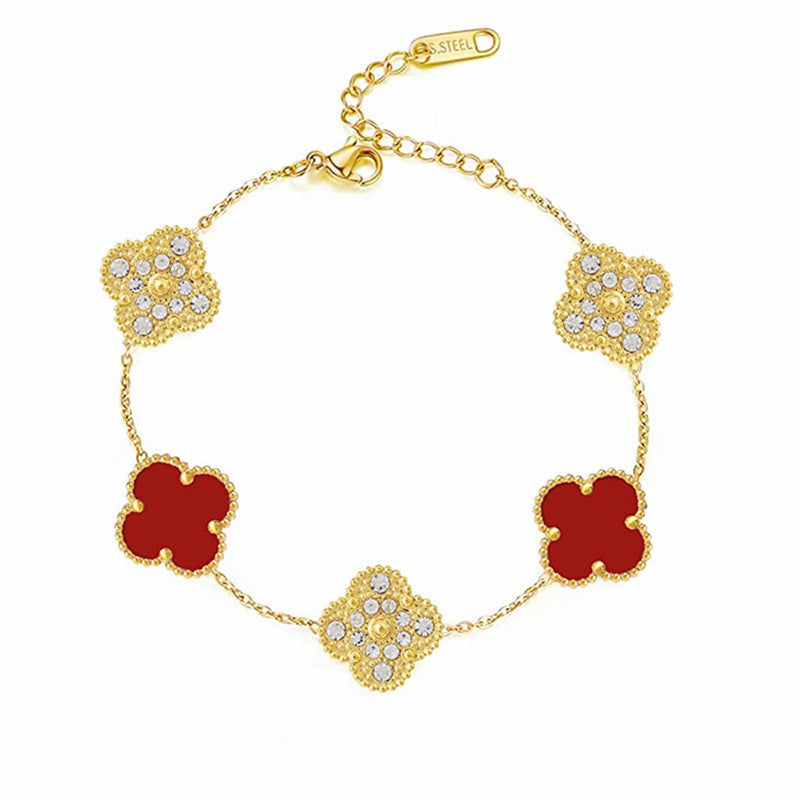 CLOVER BRACELET LUXE | WHITE - GOLD