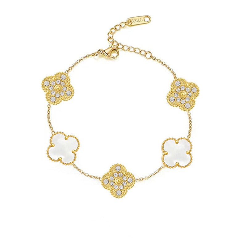 CLOVER BRACELET DELUXE | BLACK - GOLD