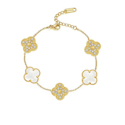 CLOVER BRACELET DELUXE | BLACK - GOLD