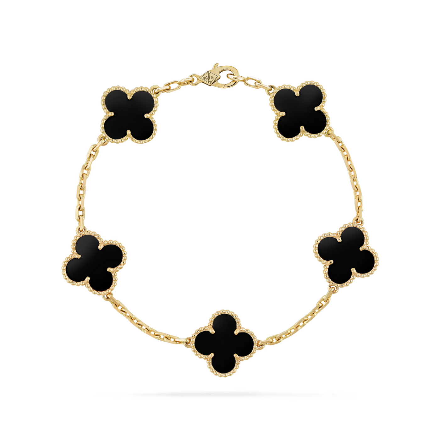 CLOVER BRACELET | BLACK - GOLD