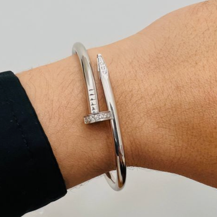 NAIL BRACELET DIAMOND | SILVER