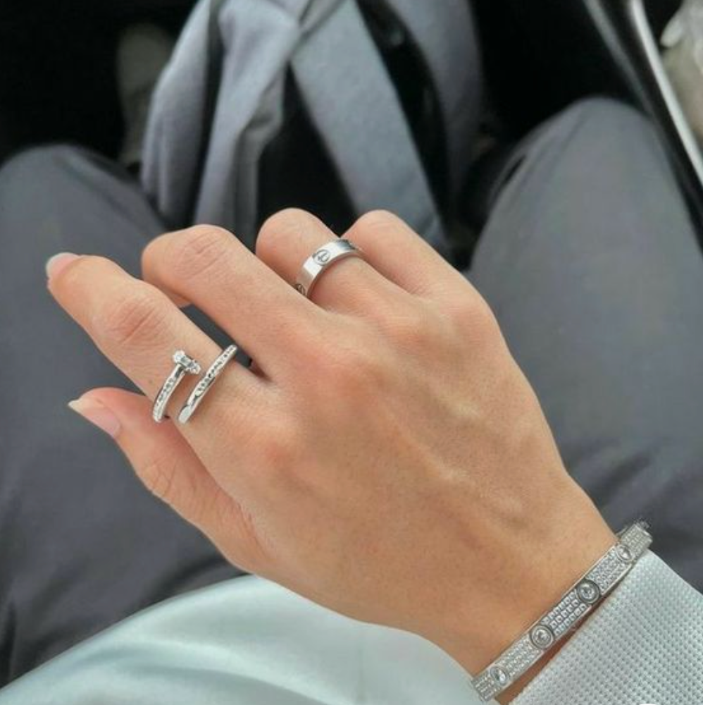 NAIL RING DIAMOND | SILVER