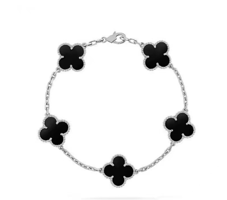 CLOVER BRACELET | BLACK - SILVER
