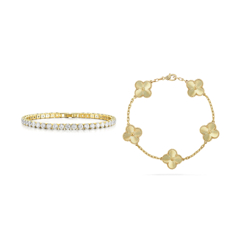 TENNIS & CLOVER DUO SET | GOLD