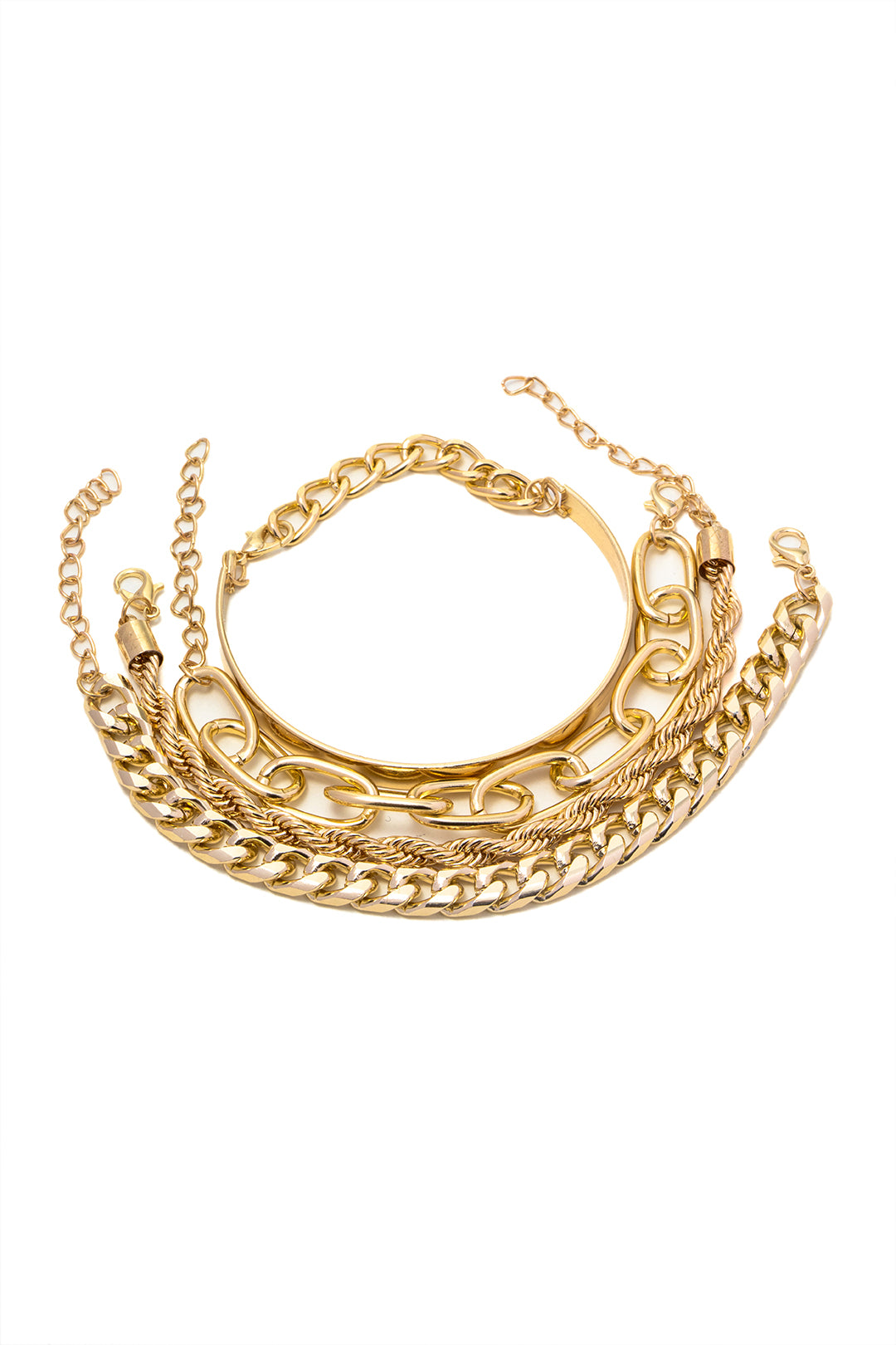 CUBAN NECKLACE SET – 4 PIECES | GOLD