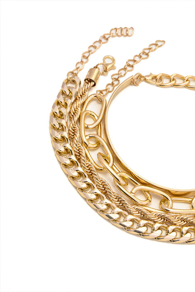 CUBAN NECKLACE SET – 4 PIECES | GOLD