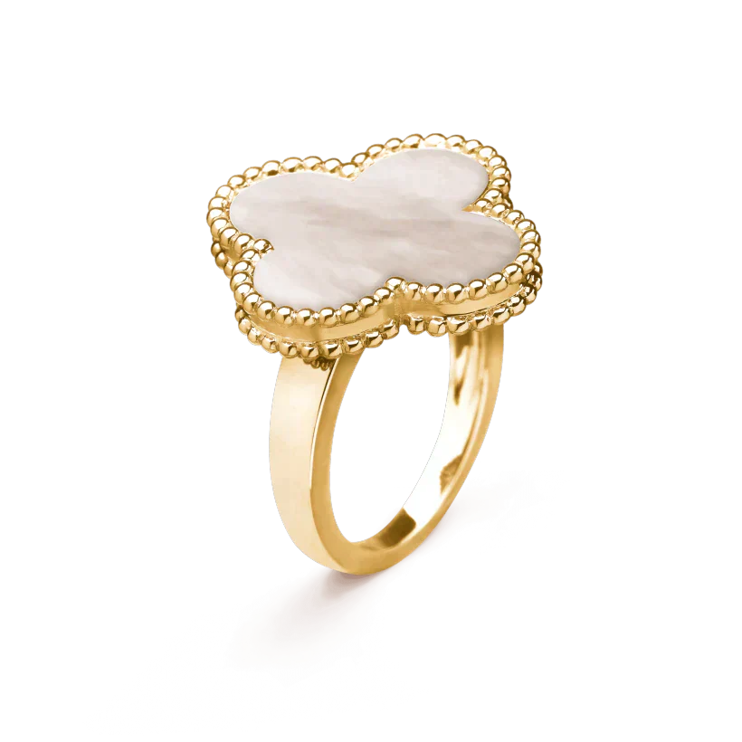CLOVER RING | WHITE - GOLD