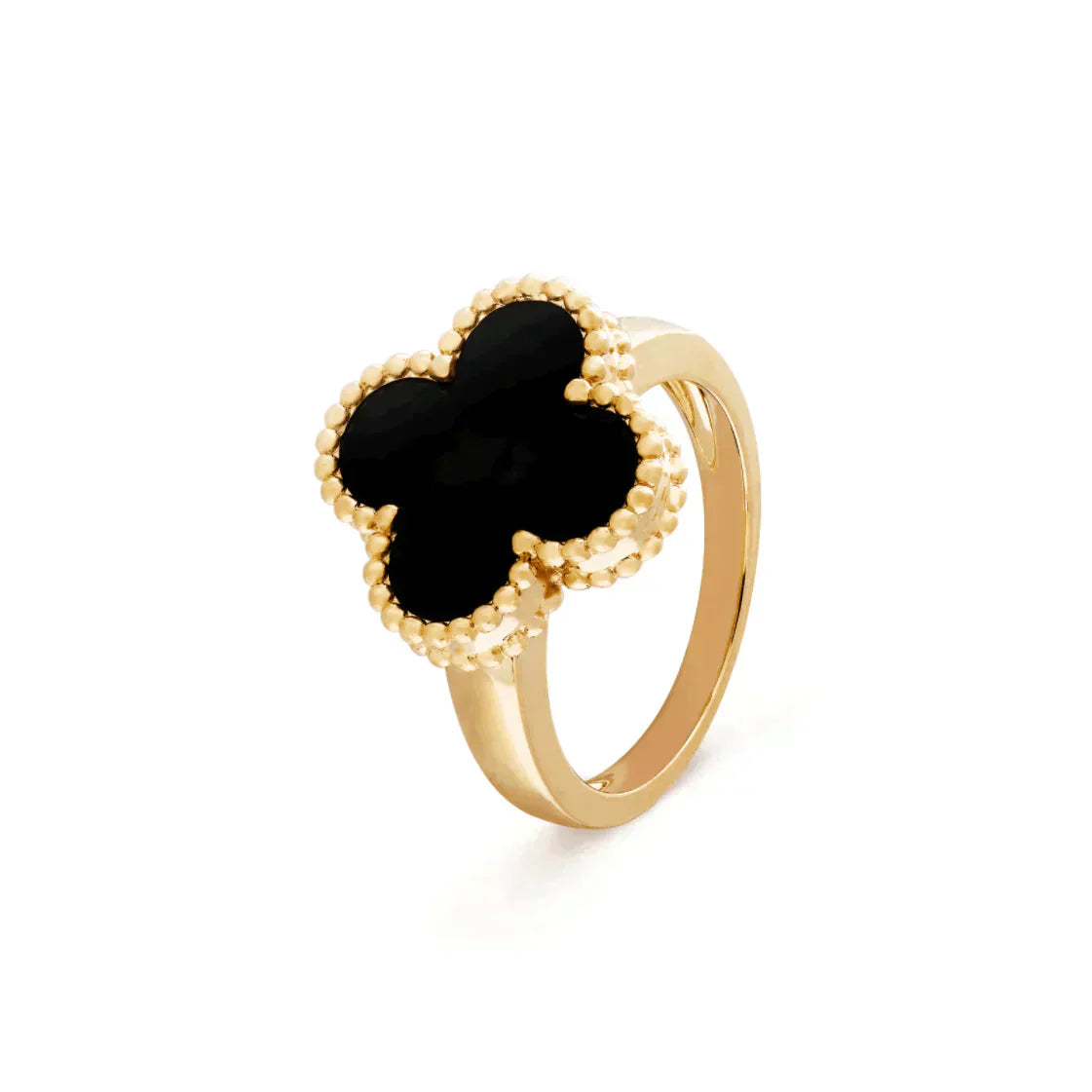 CLOVER RING | BLACK - GOLD