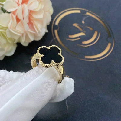 CLOVER RING | BLACK - GOLD