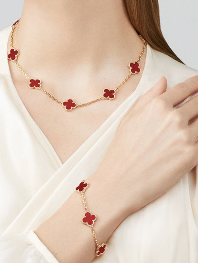 CLOVER NECKLACE 10 MOTIFS | RED