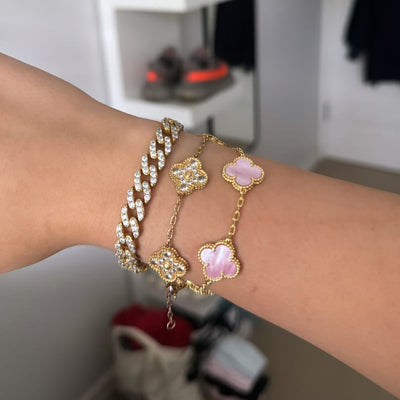 CLOVER BRACELET | PINK - GOLD